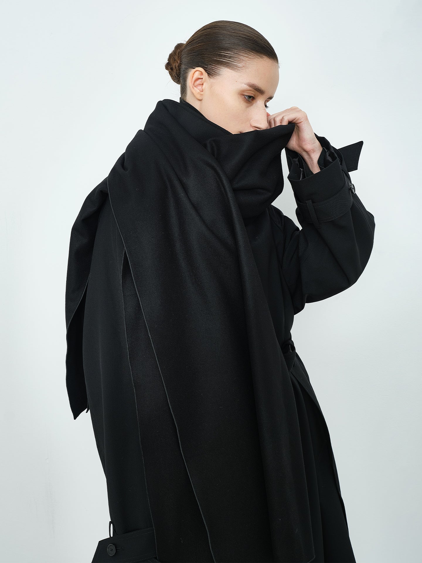 The Row-Inspired Minimalist Pure Wool Convertible Shawl Scarf